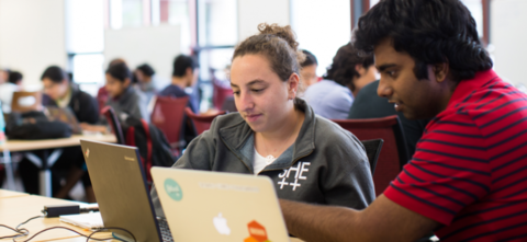 Students on computers